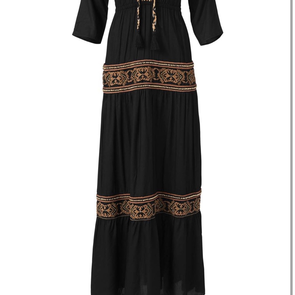 Beaded V-Neck Maxi Dress